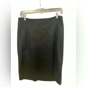 Chicos Faux Leather Black Panel Pencil Skirt Size 0